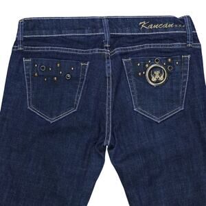 KanCan Embellished Jeans Low Rise Women's 9 28 Blue Straight Studded Grommet